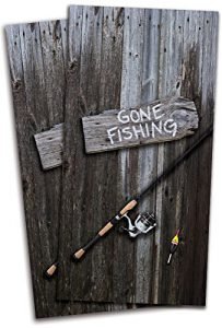 Gone Fishing Cornhole Board Vinyl Decal Wrap