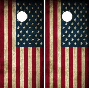 Cornhole Distressed American Flag Decal Wrap