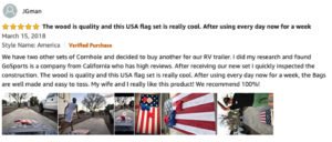 Amazon User Review of GoSports Flag Series Wood Cornhole Set
